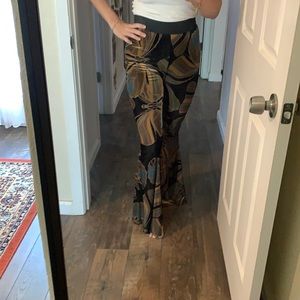 Velour butterfly bell bottoms